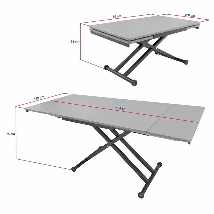 Hanah Home Mesa de Comedor Extensible Nogal y Cromo